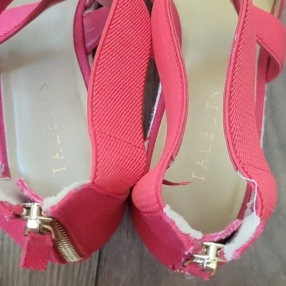 Talbots Lyndsey Red Espadrille Wedge Sandals Women’s Size 8M Canvas Crisscross - Picture 4 of 8